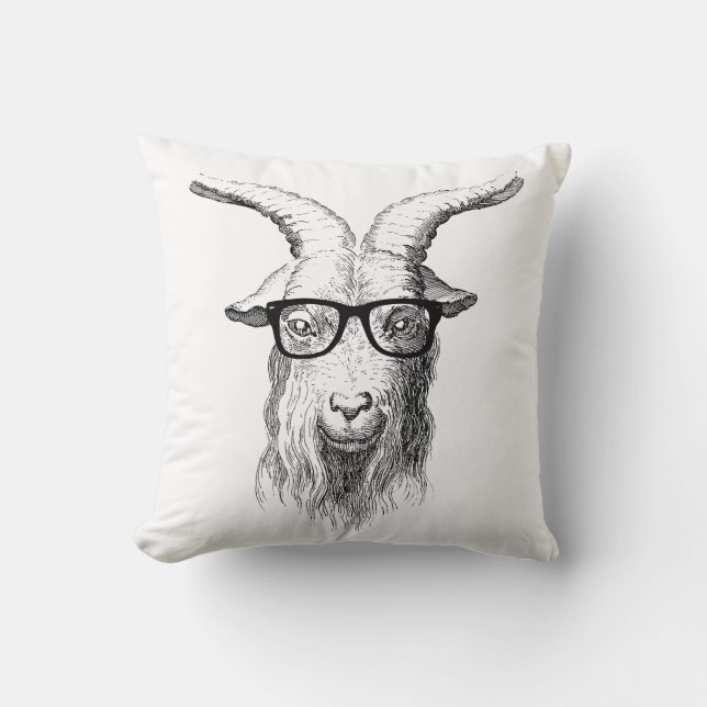Hipster Goat Cushion (Front)