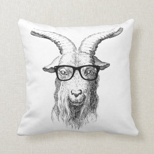 Hipster Goat Cushion