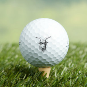 Hipster Goat  Golf Balls