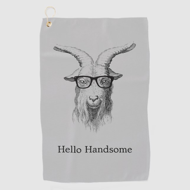 Hipster Goat  Golf Towel (Front)