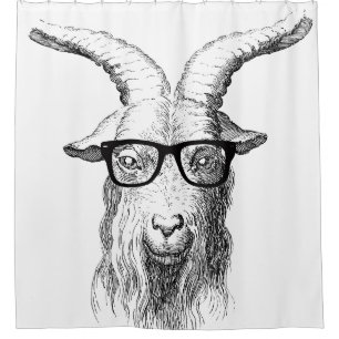 Hipster Goat Shower Curtain