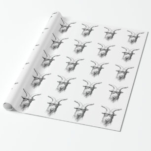 Hipster Goat Wrapping Paper
