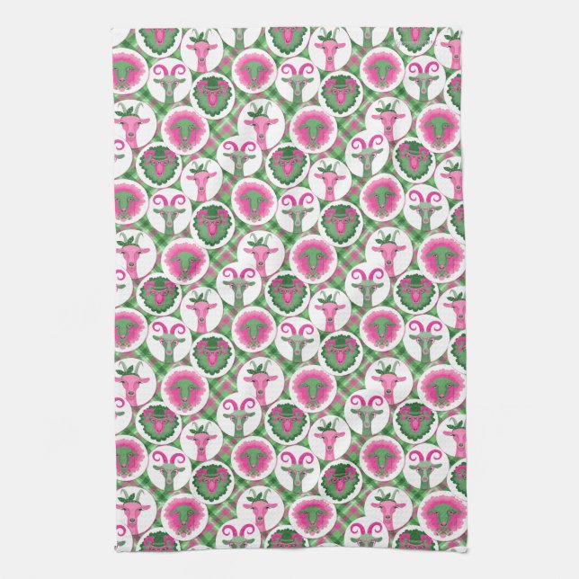 Hipster Goats | by TotallyGoatally™ Tea Towel (Vertical)