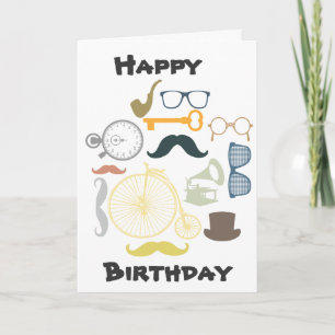 Hipster Happy Birthday Card