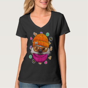 Hipster Hedgehog Geek Nerd Glasses Animal Love Pea T-Shirt
