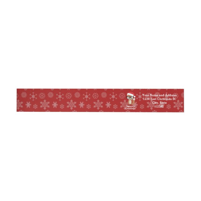 Hipster Holiday Fox Glasses Cute Animal Christmas Wrap Around Label (Individual)