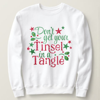 Hipster Holiday Tinsel in Tangle Santa Christmas Sweatshirt