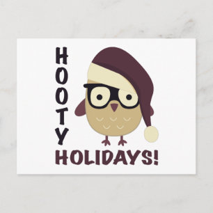 Hipster Hooty Holidays! Holiday Postcard