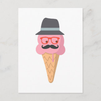 Hipster ice cream postcard