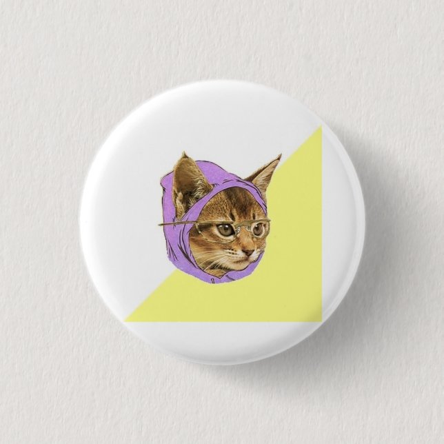 Hipster Kitty Cat Advice Animal Meme 3 Cm Round Badge (Front)