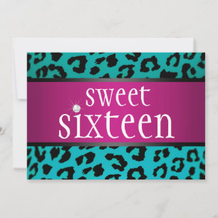 Hipster Leopard Sweet Sixteen Invitation