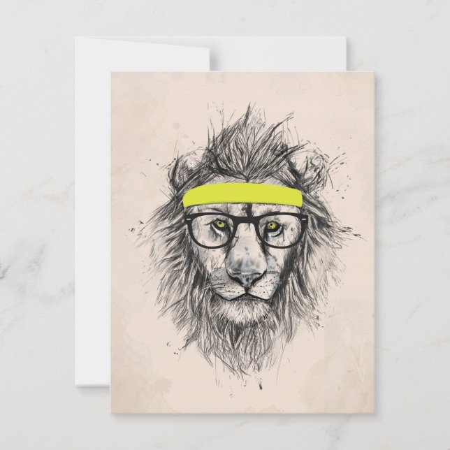 Hipster lion (light background) (Front)