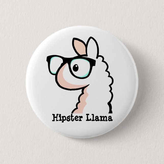 Hipster Llama 6 Cm Round Badge (Front)