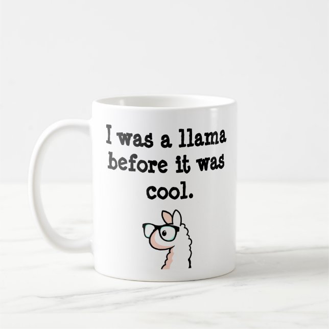 Hipster Llama Coffee Mug (Left)