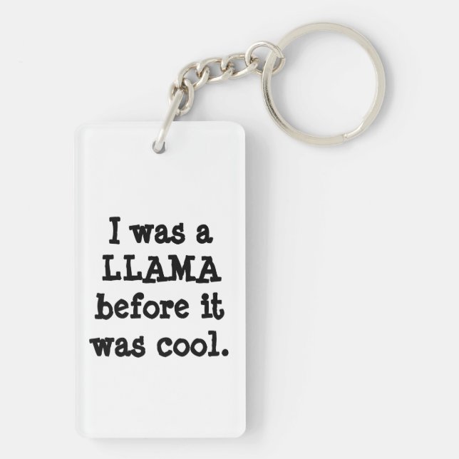 Hipster Llama Key Ring (Back)