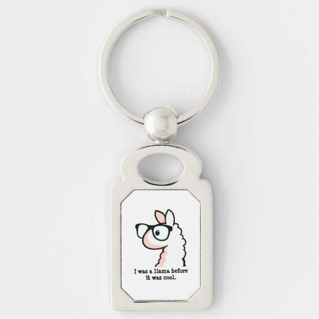 Hipster Llama Key Ring (Front)