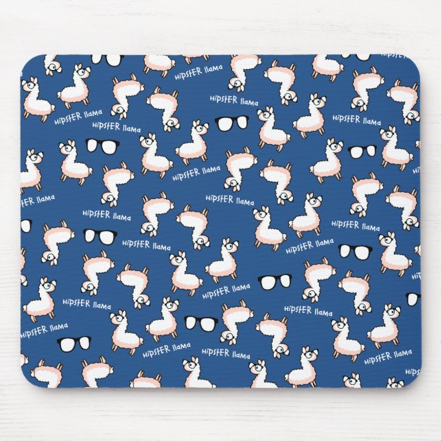 Hipster Llama Madness Mouse Mat (Front)