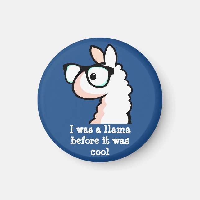 Hipster Llama Magnet (Front)