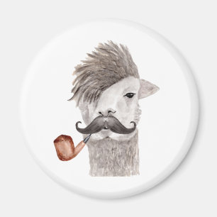 Hipster Llama Magnet