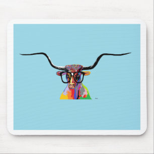 Hipster Longhorn Mouse Mat