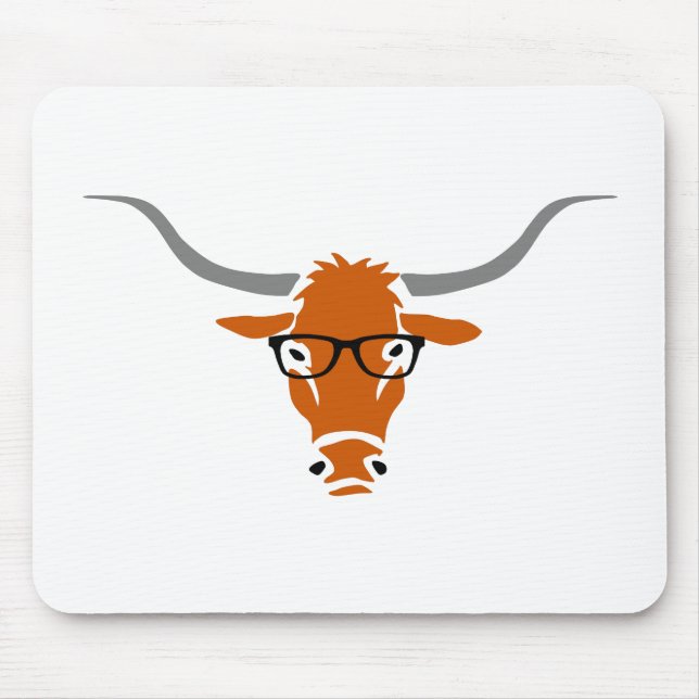 Hipster Longhorn Mouse Mat (Front)