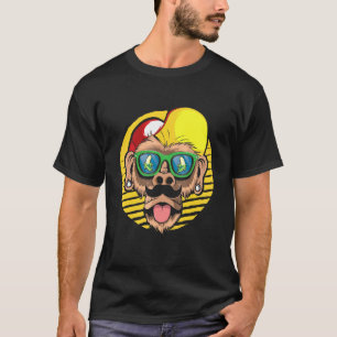 Hipster Monkey Banana Glasses Hippies Urban Style  T-Shirt