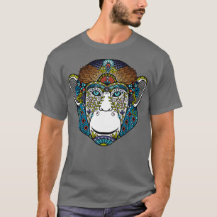 Hipster Monkey Colourful  T-Shirt