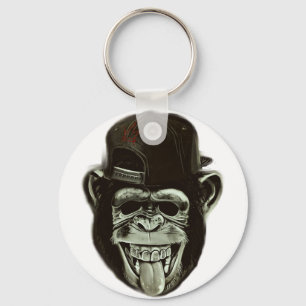 Hipster Monkey Key Ring