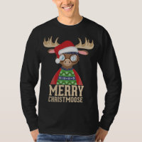 Hipster Moose - Santa Hat - Merry Christmoose Chri