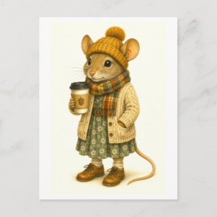 Hipster Mouse Postcard
