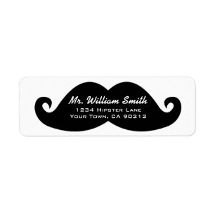 Hipster Moustache Custom Address Label