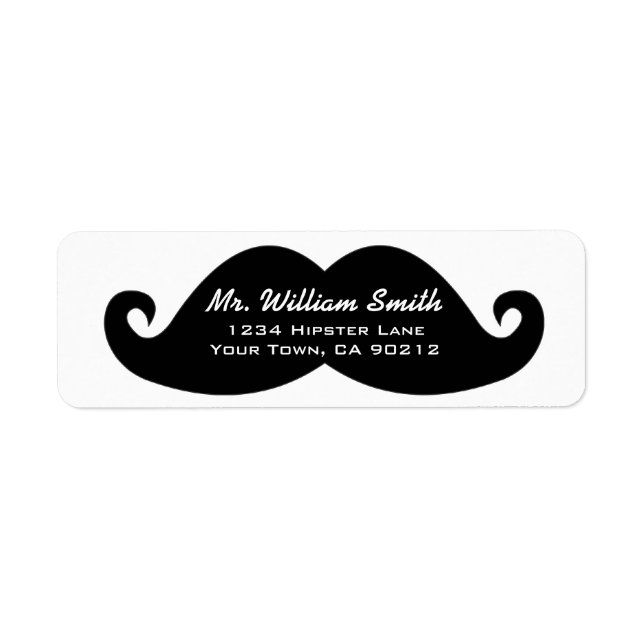 Hipster Moustache Custom Address Label (Front)