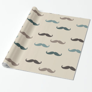 Hipster Moustaches Wrapping Paper
