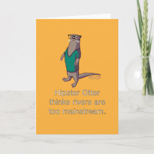 Hipster Otter Note Card