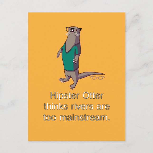 Hipster Otter Postcard (Front)