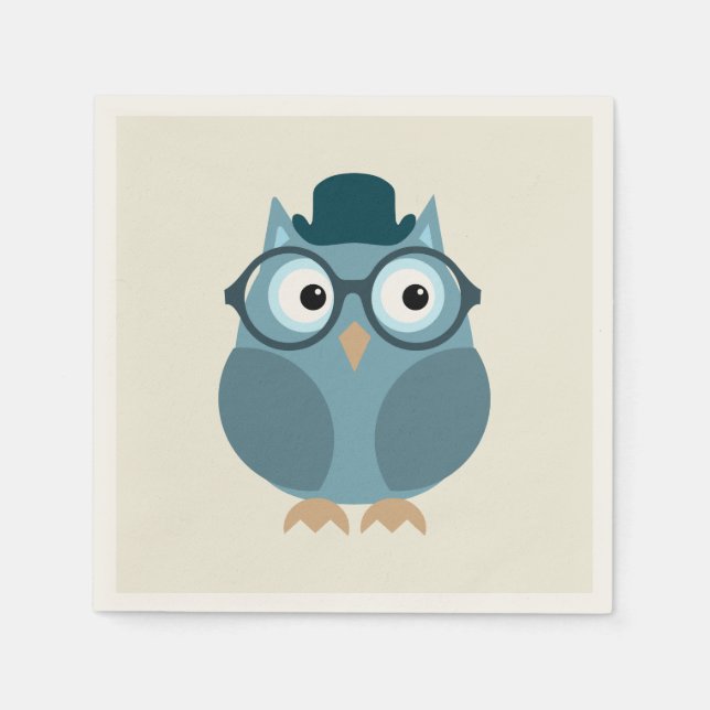 Hipster Owl Napkin (Front)
