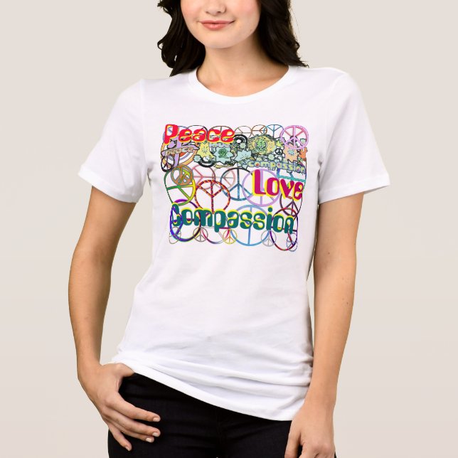 Hipster Peace Signs Tri-Blend Shirt (Front)