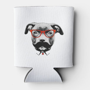Hipster Pit Bull Terrier Can Cooler