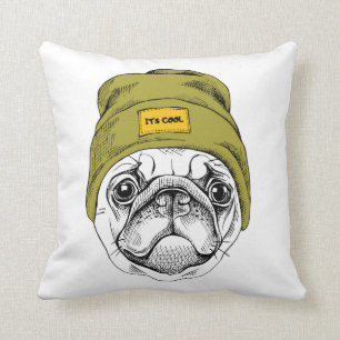 Hipster Pug It's Cool Cushion