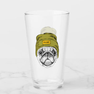 Hipster Pug   It's Cool Glass