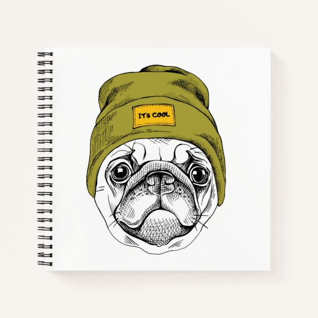 Hipster Pug | It's Cool Notebook (Front)