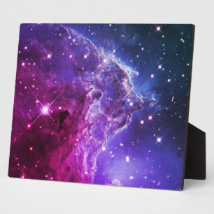 Hipster Purple Ombre Monkey Head Nebula 10x8 Plaque