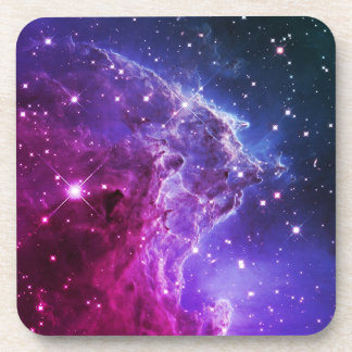 Hipster Purple Ombre Monkey Head Nebula Coaster