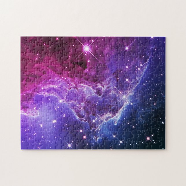 Hipster Purple Ombre Monkey Head Nebula Jigsaw Puzzle (Horizontal)