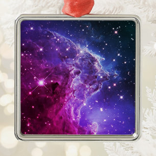 Hipster Purple Ombre Monkey Head Nebula Metal Tree Decoration