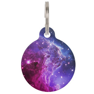 Hipster Purple Ombre Monkey Head Nebula Pet Tag
