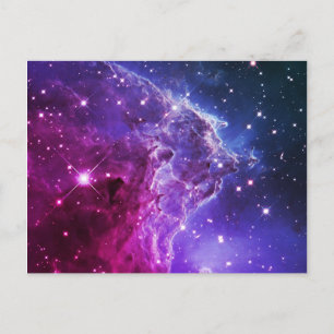 Hipster Purple Ombre Monkey Head Nebula Postcard