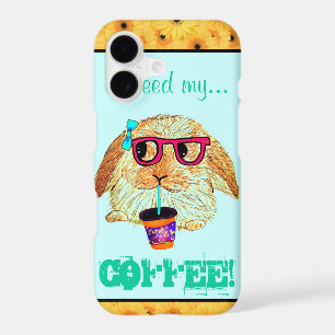 Hipster Rabbit with Coffee