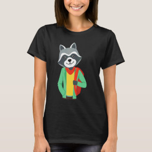 Hipster Raccoon Wearing Jacket Goofy Geek Raccoon T-Shirt