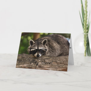 Hipster Racoon Greeting Card Any Occasion